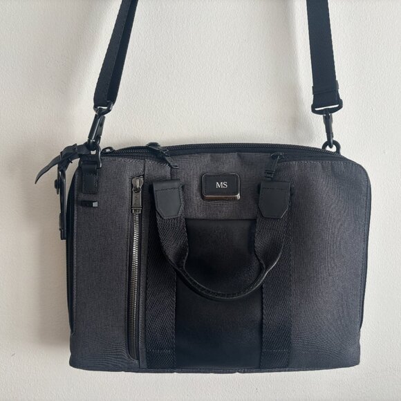 $550 Tumi Alpha Bravo Aviano Slim Black Nylon Leather Briefcase/ Laptop Bag - Picture 3 of 11